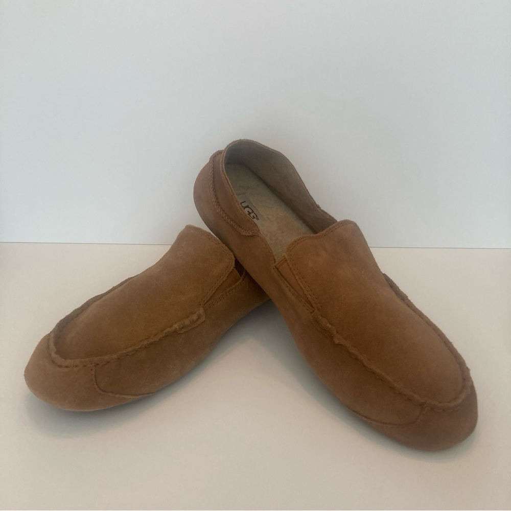EUC! UGG Upshaw SlipOn Loafer Suede Mens Wool Footbed Liner In/Outdoor  SIZE 12?